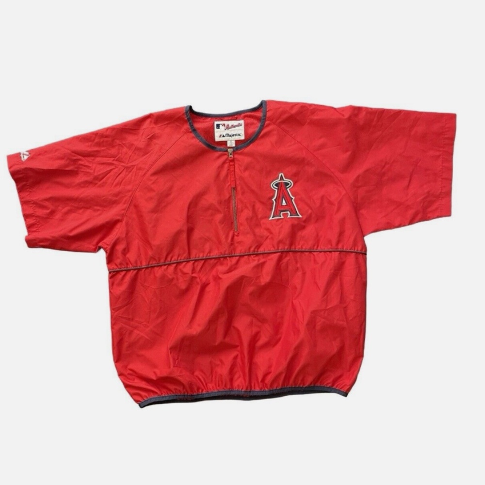 Majestic LA Angels Quarter Zip Short Sleeve Windbreaker XL - SPT002